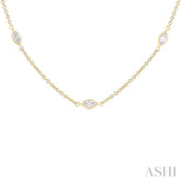 1 1/2 Ctw Marquise Cut Diamond Fashion Necklace in 14K Yellow Gold